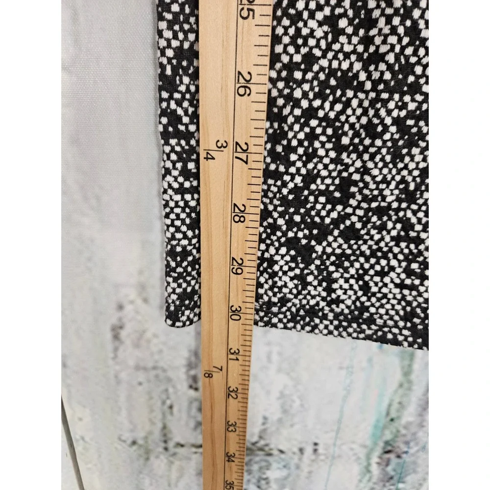 Michael Kors Wide Leg Pants M Black White Speckled Knit Pull On Cropped Culottes
